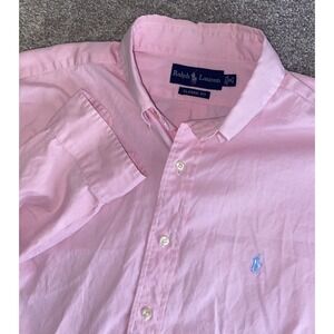 Polo Ralph Lauren Classic Fit Shirt Solid Pink 16-34/35 Mens XLT Blue Pony Prep